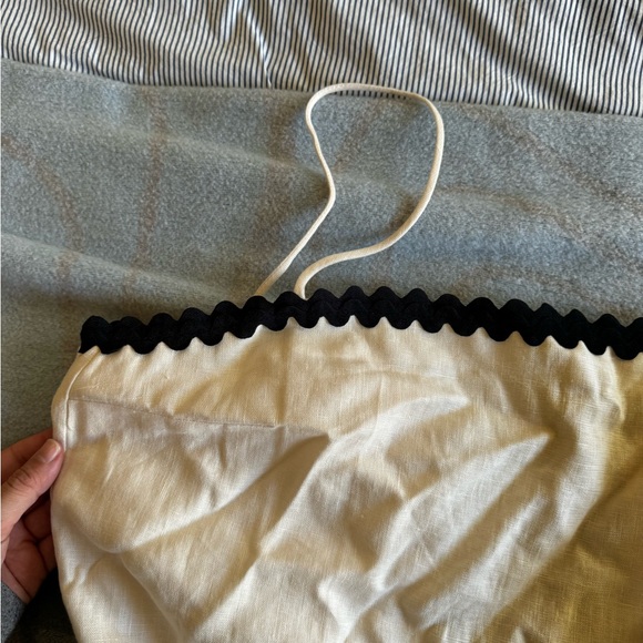 NWT (L, XL) MANGO LINEN DRESS WITH CONTRASTING DETAILS - Picture 3 of 5